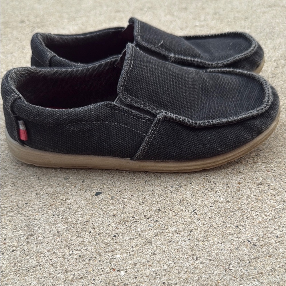 Cat & Jack Black Moccasin Slip-Ons with Contrast Stitching